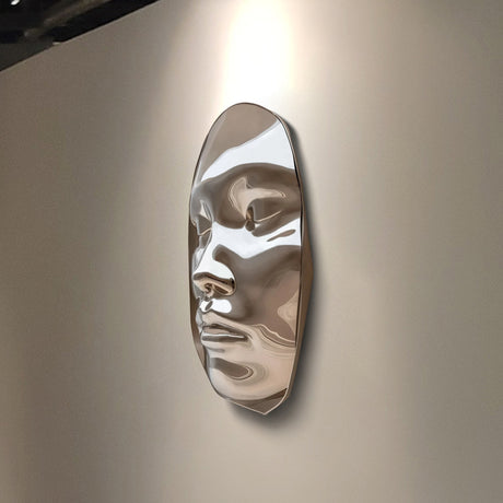 Stainless Steel Abstract Face Wall Sculpture