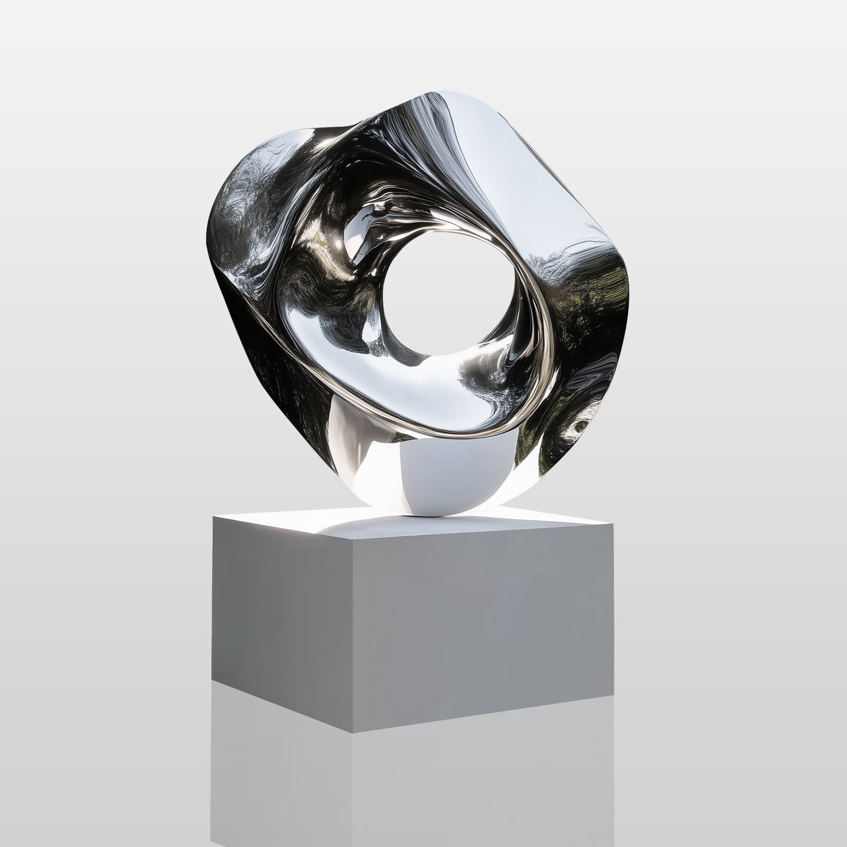 Curved Contemporary Outdoor Stainless Steel Sculpture