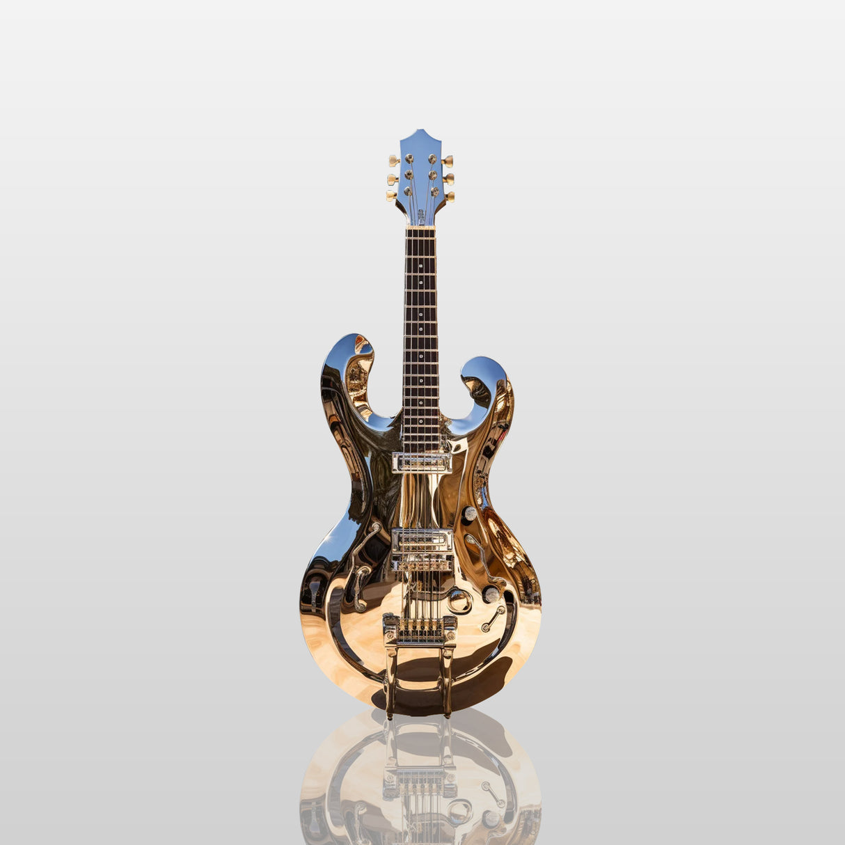 Stainless Steel Electric Guitar Sculpture