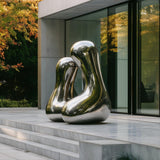 PREMIER Embrace Abstract Sculpture Polished Stainless Steel Abstract Modern Sculpture for Courtyards, Entrances & Modern Landscapes PSSS-098-Stainless Steel Sculpture-PREMIER SCULPTURE