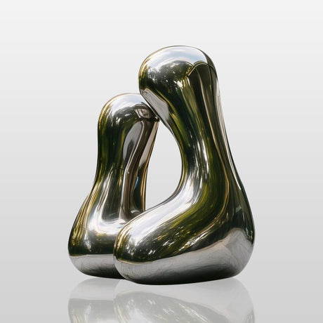 PREMIER Embrace Abstract Sculpture Polished Stainless Steel Abstract Modern Sculpture for Courtyards, Entrances & Modern Landscapes PSSS-098-Stainless Steel Sculpture-PREMIER SCULPTURE