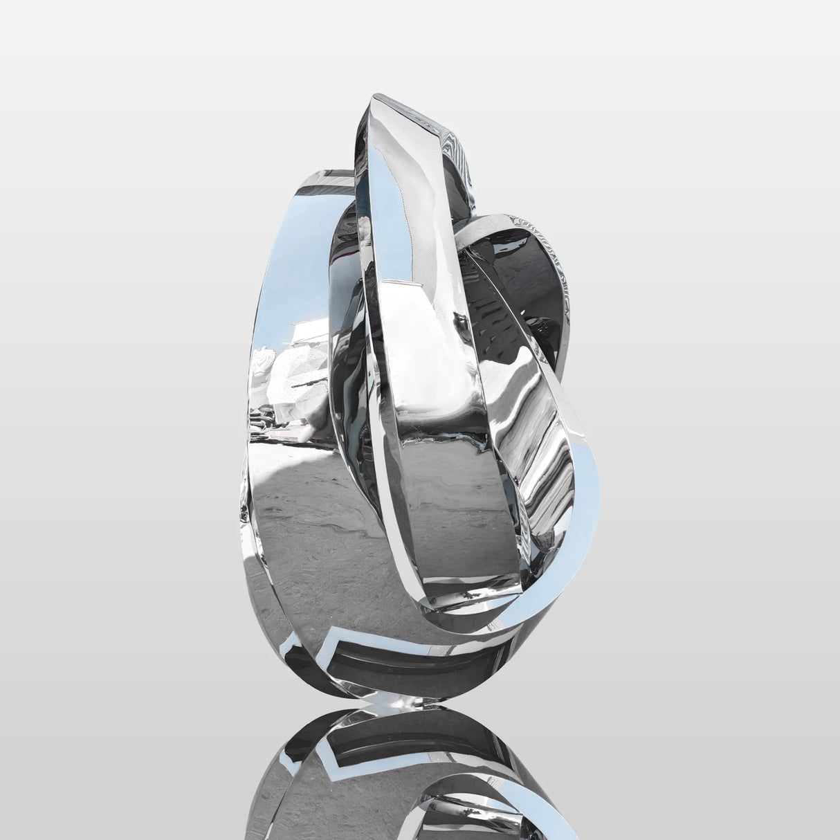 PREMIER Large Modern Mirror Ring Sculpture Stainless Steel City Art Custom Sculpture PSLSS-012-Stainless Steel Sculpture-PREMIER SCULPTURE