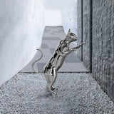 PREMIER Modern Animal Sculpture Contemporary Stainless Steel Cat Art Statue PSSS-088-Stainless Steel Sculpture-PREMIER SCULPTURE