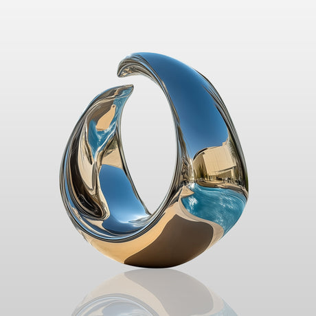 PREMIER Polished Fluid Sculpture Stainless Steel Outdoor Pool Art PSSS-078-Stainless Steel Sculpture-PREMIER SCULPTURE