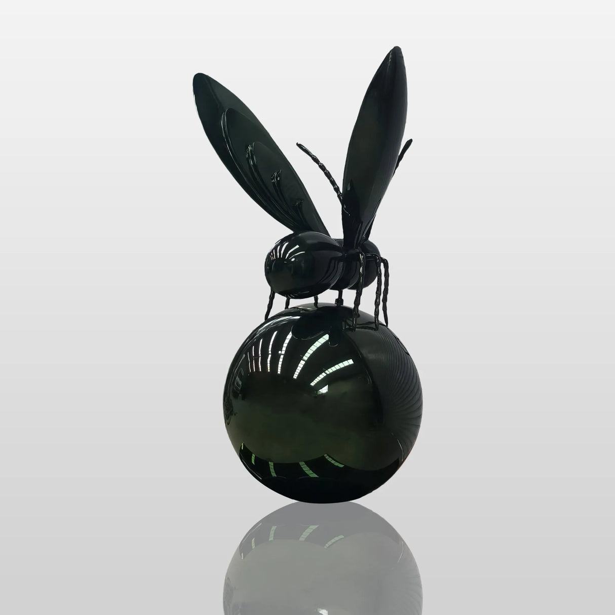 PREMIER Polished Stainless Steel Insect Sculpture Modern Wasp Garden Art for Outdoor Display PSSS-086-Stainless Steel Sculpture-PREMIER SCULPTURE