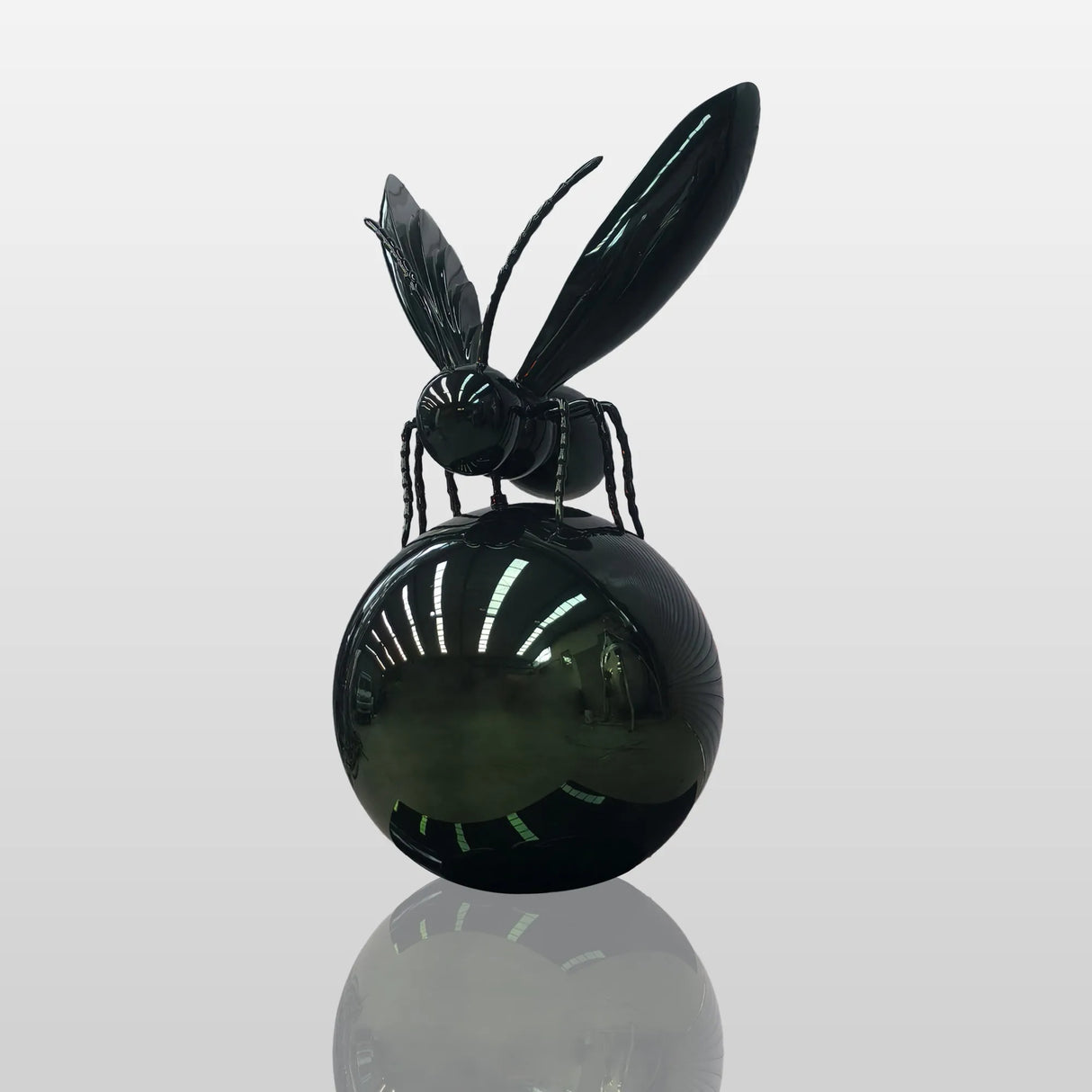 PREMIER Polished Stainless Steel Insect Sculpture Modern Wasp Garden Art for Outdoor Display PSSS-086-Stainless Steel Sculpture-PREMIER SCULPTURE