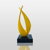 PREMIER Yellow Abstract Sculpture Modern Outdoor Art for Gardens PSSS-071-Stainless Steel Sculpture-PREMIER SCULPTURE