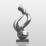 Elegant Dark Silver Abstract Spiral Sculpture