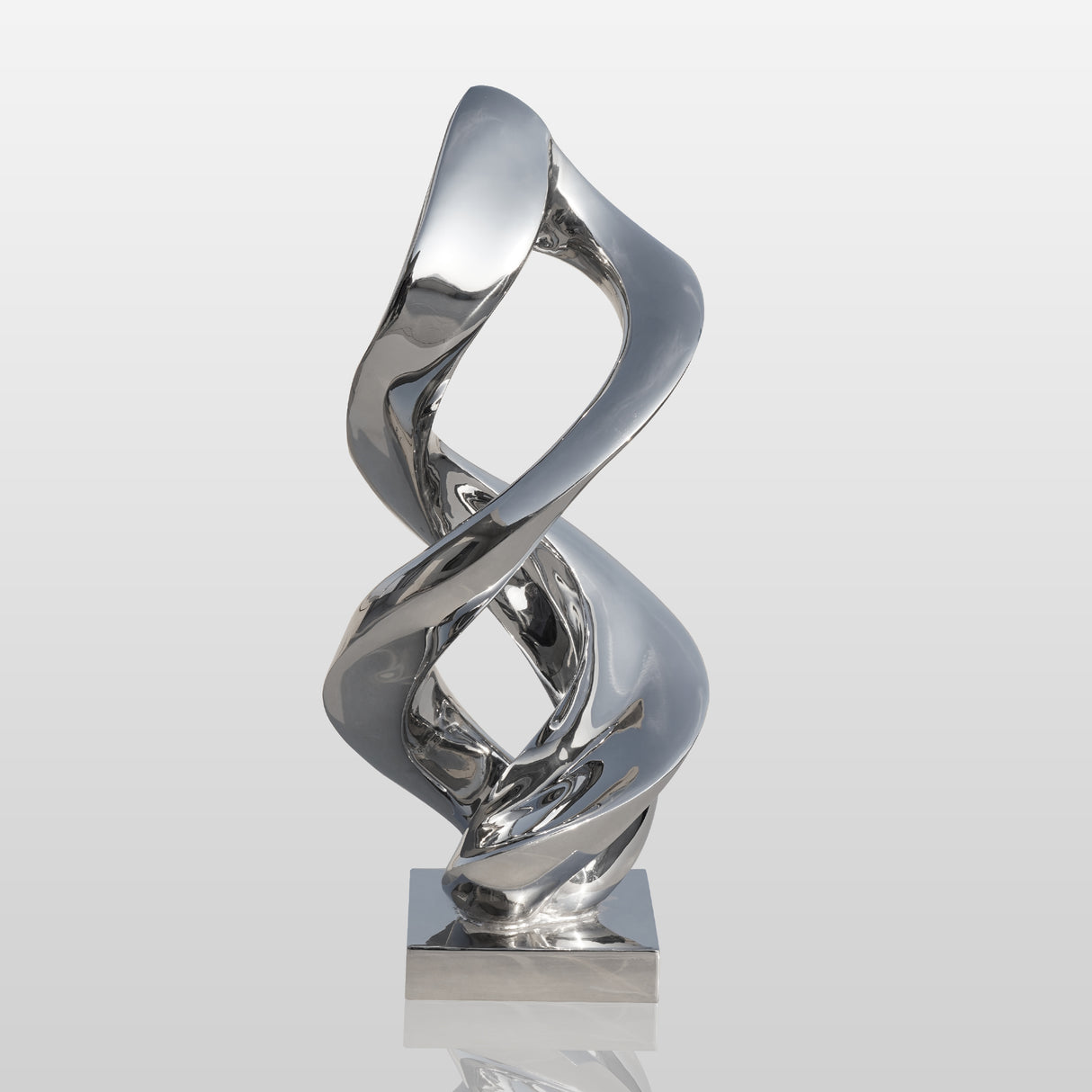 Elegant Dark Silver Abstract Spiral Sculpture