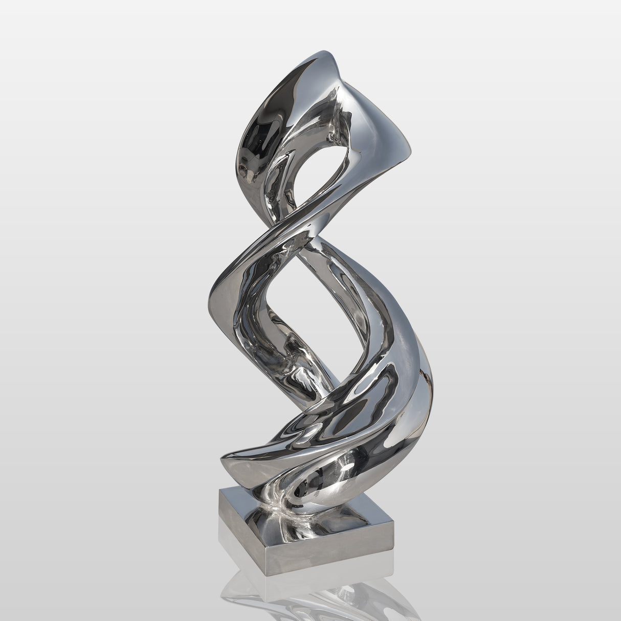 Elegant Dark Silver Abstract Spiral Sculpture