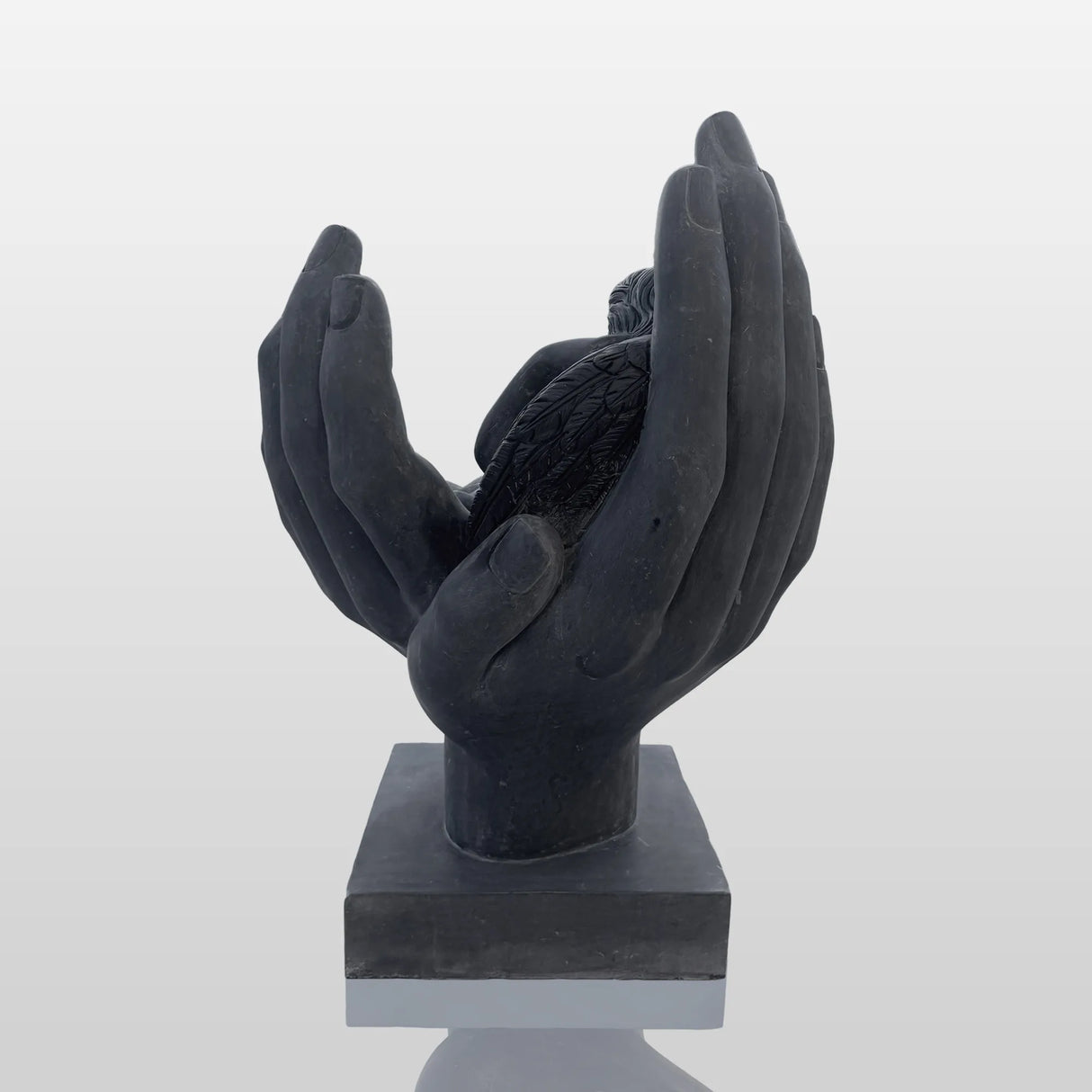 PREMIER Little Angel Marble Sculpture 27.6"W x 40"H x 24.7"D PSIS-002-Marble sculpture-PREMIER SCULPTURE