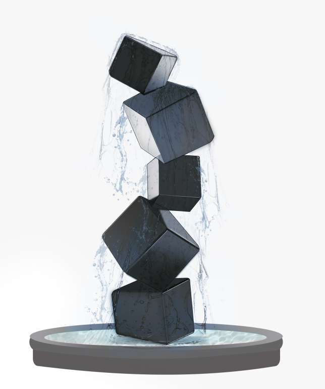 PREMIER Stacked Dice Sculpture PSSS-004 with Water Fountain- Deposit payment for Terry Lynn Whyte