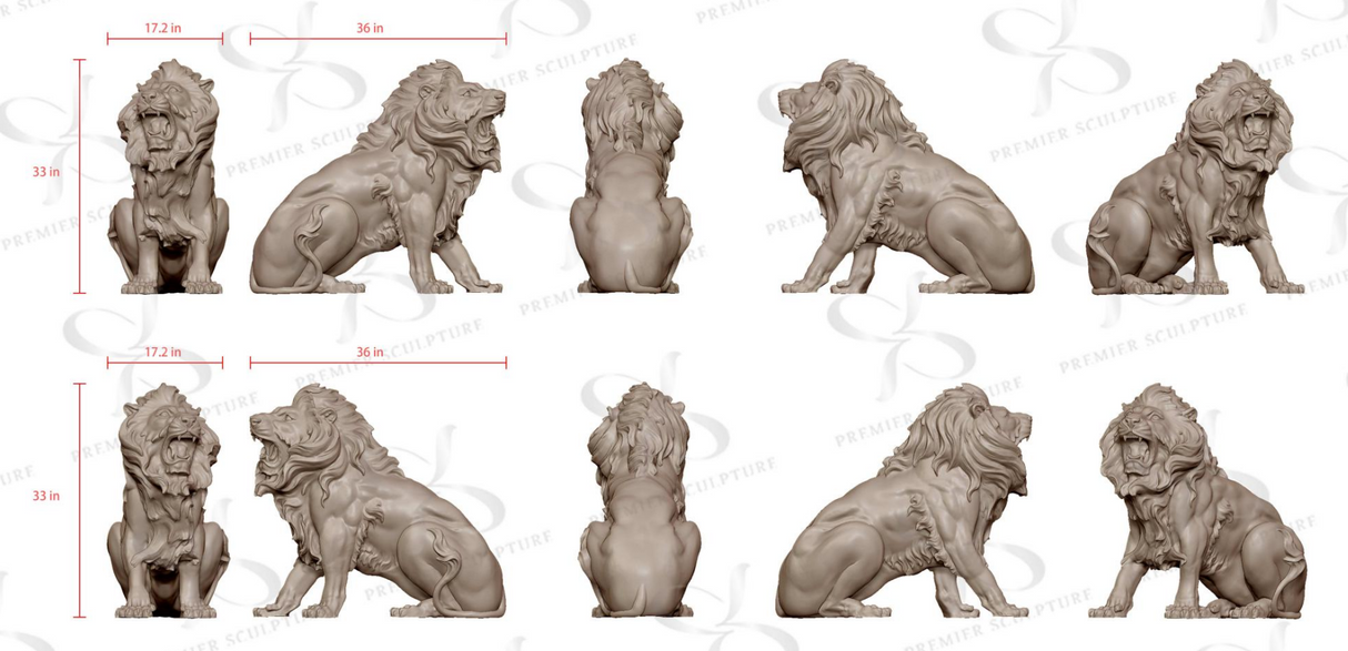 PREMIER Bronze Lion Statue—Custom Link for Don Coburn