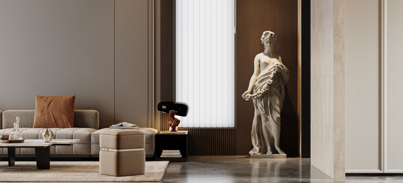 A Classical-style Marble Sculpture. Modern Interior Setting