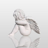 PREMIER Garden Angel Sculpture White Marble Sleeping Cherub PSM-041-Marble sculpture-PREMIER SCULPTURE