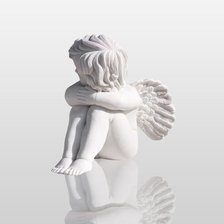 PREMIER Garden Angel Sculpture White Marble Sleeping Cherub PSM-041-Marble sculpture-PREMIER SCULPTURE