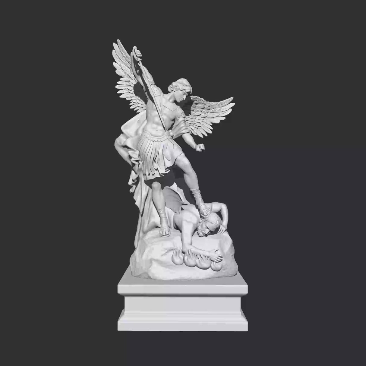 PREMIER Famous White Marble Saint Michael Outdoor Custom Statue PSM-013