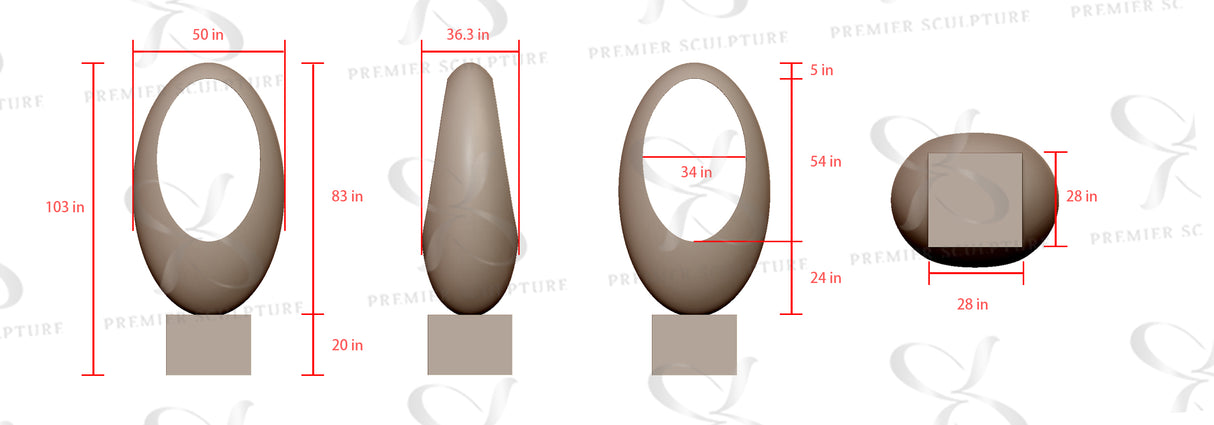 PREMIER Luxury Bronze Oval Sculpture PSB-049—Custom Link for Mrs. Jackie Gosin