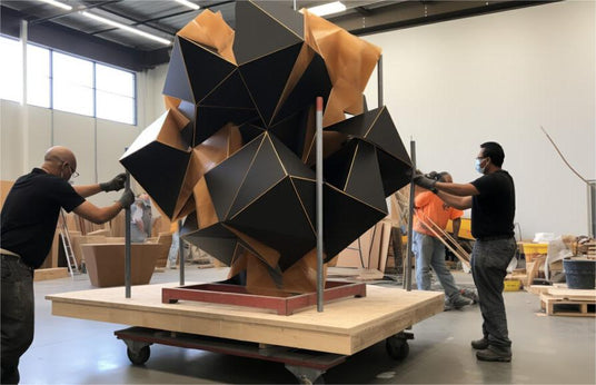 A Large Geometric Sculpture with Unique Design Style